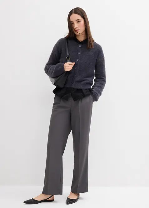 Pletený kabátek ze směsi peříčkové příze a viskózy, bonprix