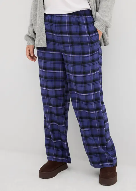 Flanelové kalhoty z čisté organické bavlny, bonprix