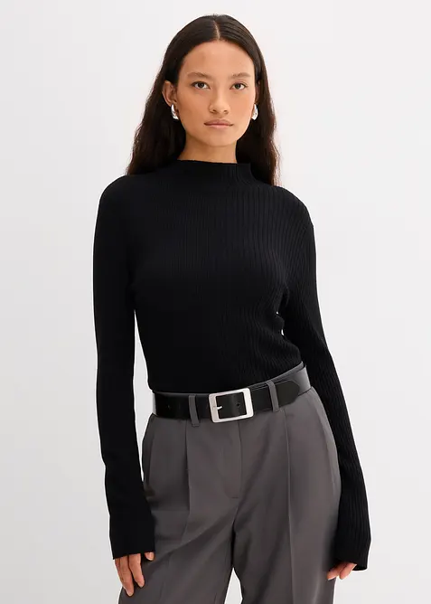 Žebrované triko z viskózové směsi, bonprix