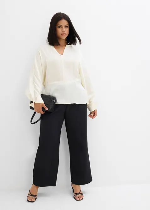 Lehce leskl&aacute; &uacute;pletov&aacute; halenka z visk&oacute;zov&eacute; směsi, bonprix