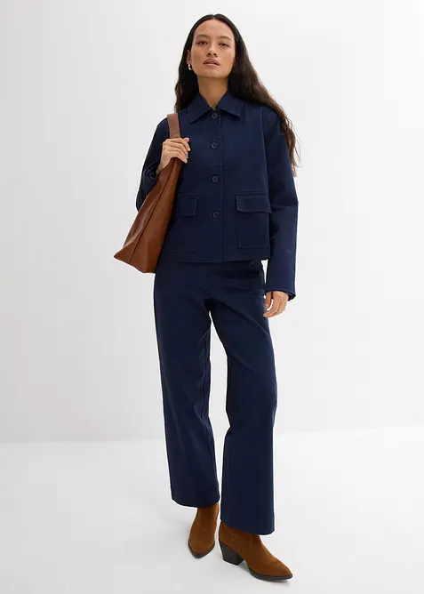 Krátká bunda na podzim/jaro, z elastické směsi s organickou bavlnou, bonprix