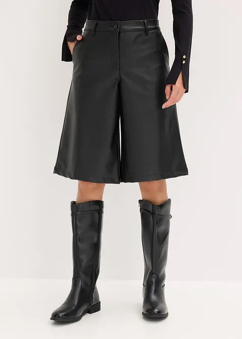 Bermudy z uměl&eacute; kůže, bonprix