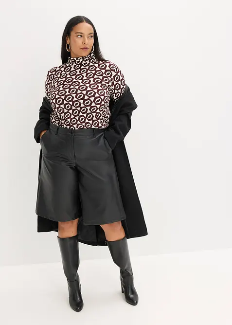 Bermudy z uměl&eacute; kůže, bonprix