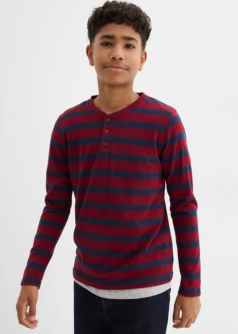 Henley triko z čist&eacute; organick&eacute; bavlny (2 ks v balen&iacute;), bonprix