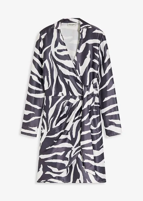 Zavinovací šaty ze splývavého saténu, bonprix