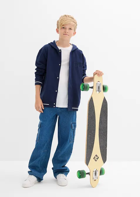 College mikina s kapucí, na zapínání, z čisté organické bavlny, bonprix