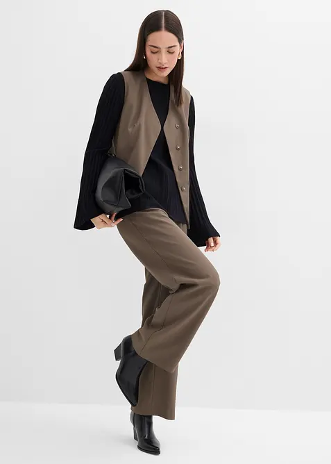 Plisovaný svetr z jemné pleteniny z viskózové směsi, bonprix