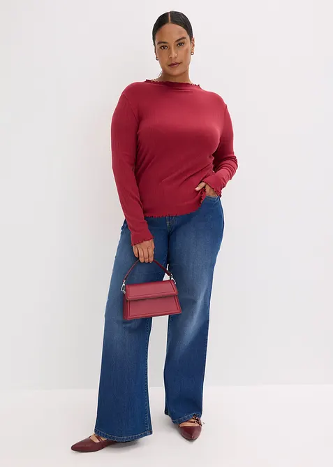 Přiléhavé žebrované triko, bonprix