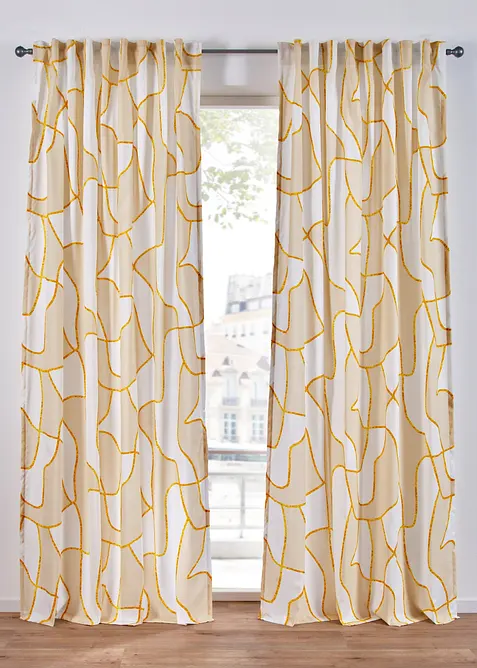 Záclona s grafickým vzorem (1 ks v balení), bonprix