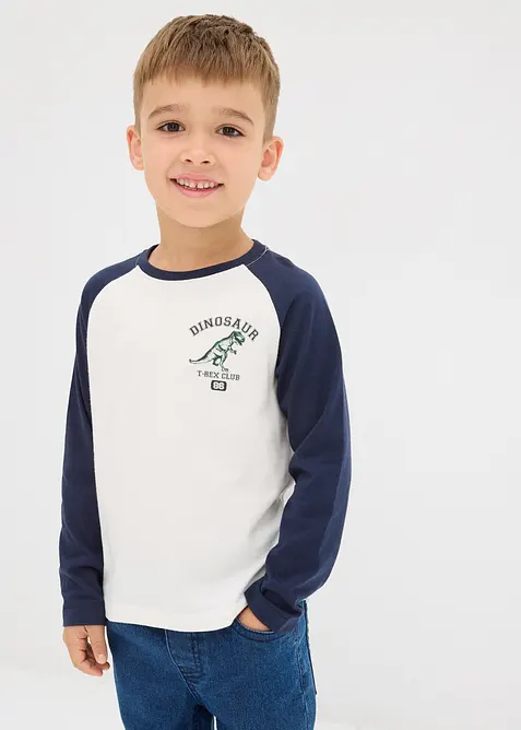 Triko s dlouhými raglánovými rukávy, z čisté organické bavlny, bonprix