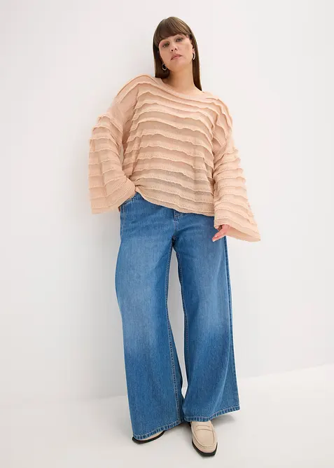 Oversize svetr, polotransparentn&iacute;, bonprix