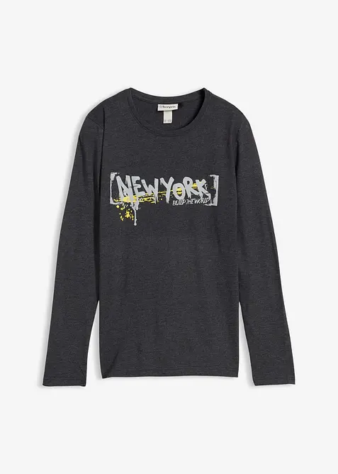 Triko s dlouhým rukávem a potiskem, bonprix