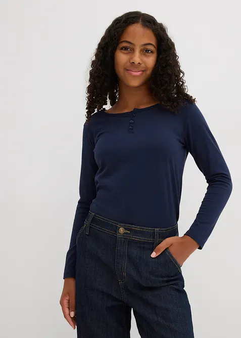 Triko s dlouhým rukávem a organickou bavlnou (2 ks v balení), bonprix