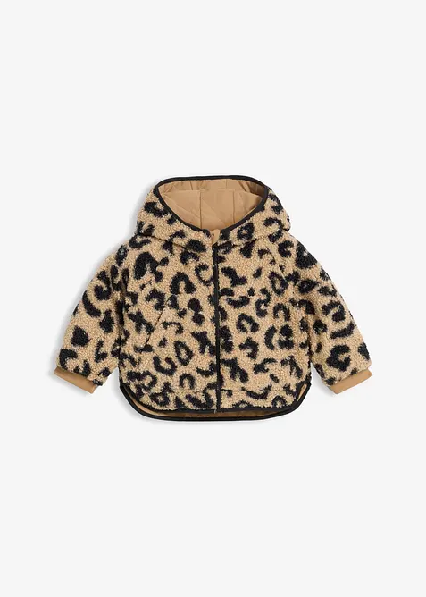 Oboustranná bunda 2v1, z medvídkového flísu, bonprix