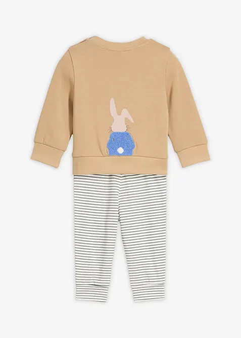 Triko s dlouhým rukávem a tepláky z čisté organické bavlny (2dílná souprava), bonprix