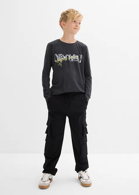 Triko s dlouhým rukávem a potiskem, bonprix