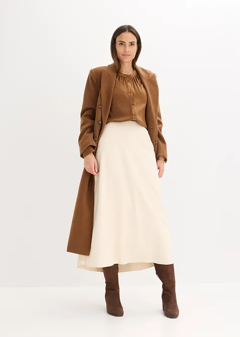 Saténová halenka s krajkovými prýmky, bonprix