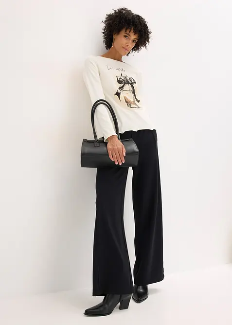 Tričko s dlouhým rukávem, z bavlněného streče, bonprix