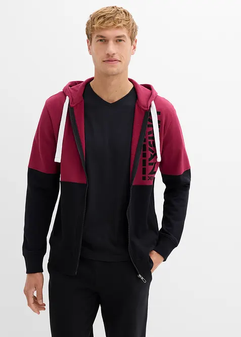 Mikina na zap&iacute;n&aacute;n&iacute; s kapuc&iacute;, z čist&eacute; organick&eacute; bavlny, bonprix