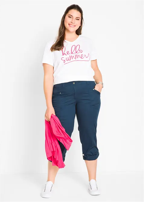 3/4 strečov&eacute; cargo kalhoty, bonprix