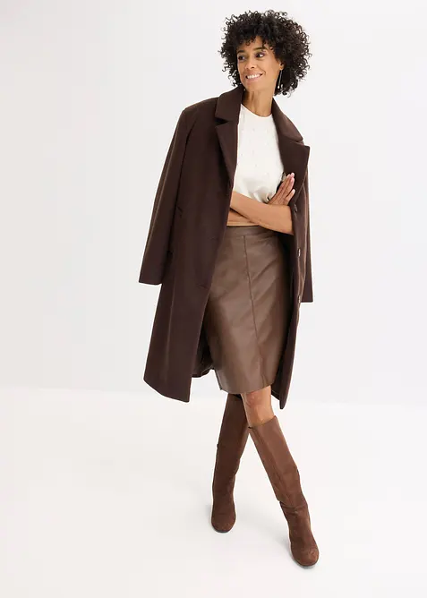 Trendová pouzdrová sukně z umělé kůže, bonprix