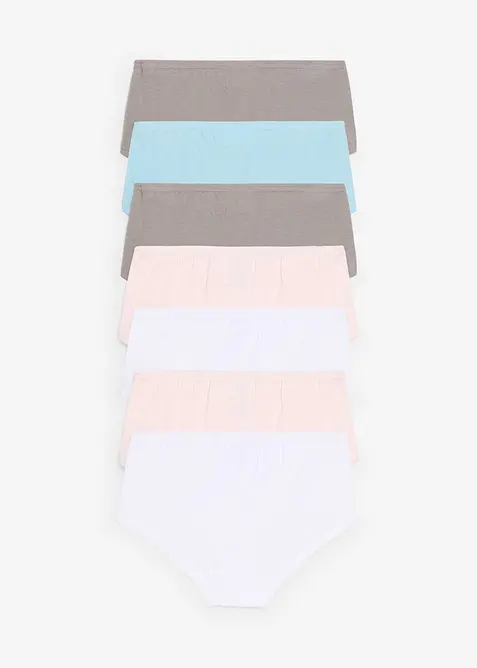 Bokov&eacute; kalhoty s měkkou organickou bavlnou a sat&eacute;novou ma&scaron;l&iacute; (7 ks v balen&iacute;), bonprix