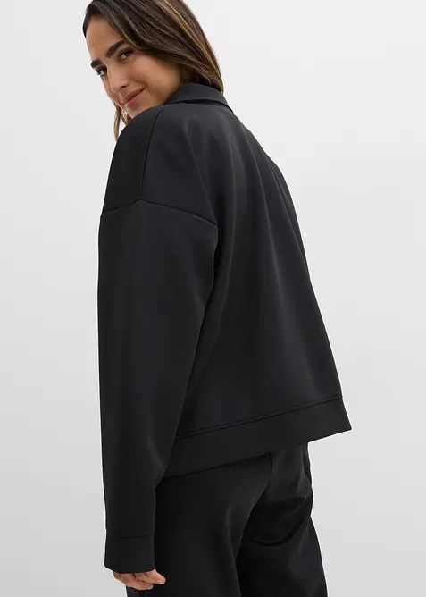 Bunda na zip z materiálu scuba, bonprix