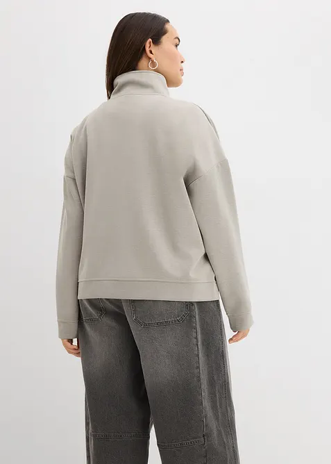 Bunda na zip z materiálu scuba, bonprix