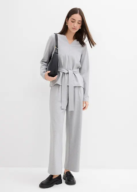 Tričko s dlouhým rukávem a širokou vázačkou, z viskózové směsi, bonprix