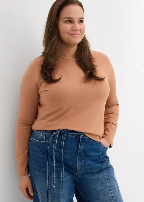 Triko s dlouh&yacute;m ruk&aacute;vem, z čist&eacute; organick&eacute; bavlny (2 ks), bonprix