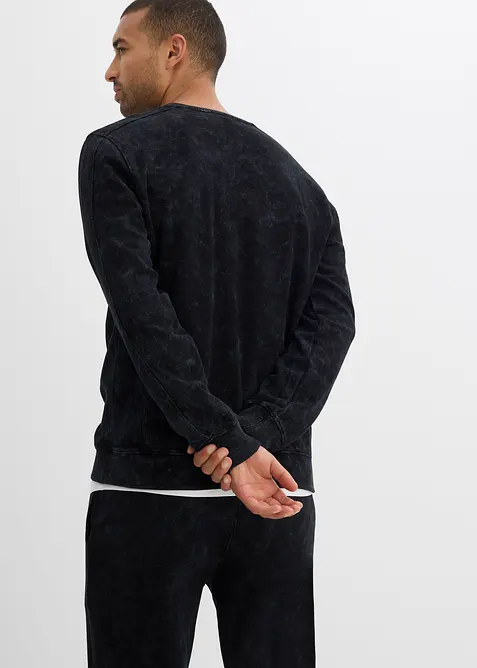 Mikina z čisté organické bavlny se sepraným vzhledem, bonprix