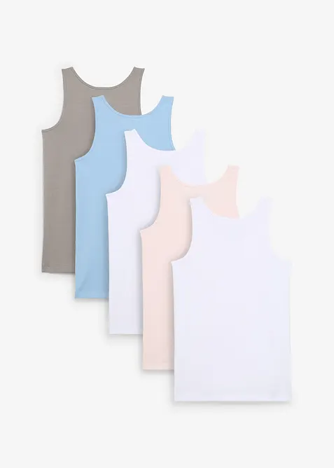 Spodní košilka z měkké bavlny, se saténovou mašličkou (5ks v balení), bonprix