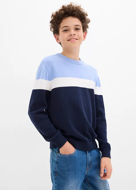 Svetr z jemné pleteniny z čisté bavlny, bonprix