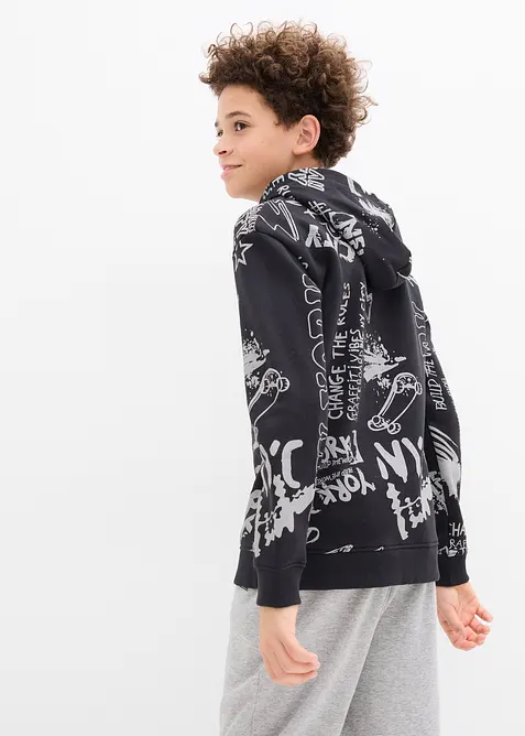 Mikina s kapucí, z měkké bavlněné směsi, bonprix