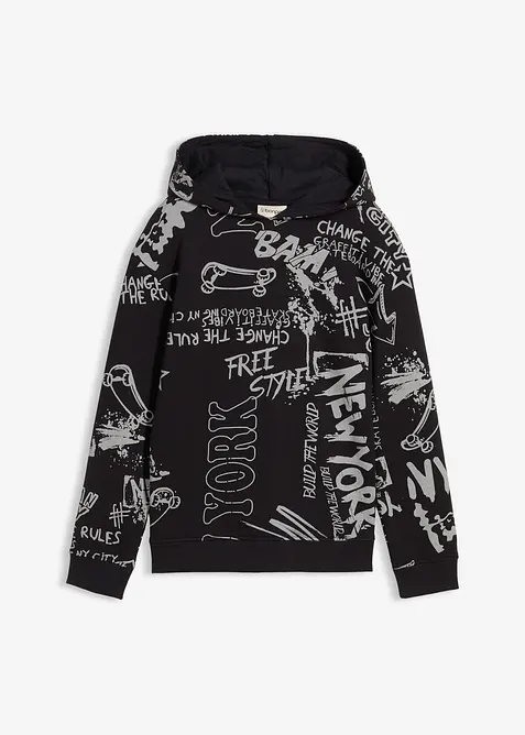 Mikina s kapucí, z měkké bavlněné směsi, bonprix