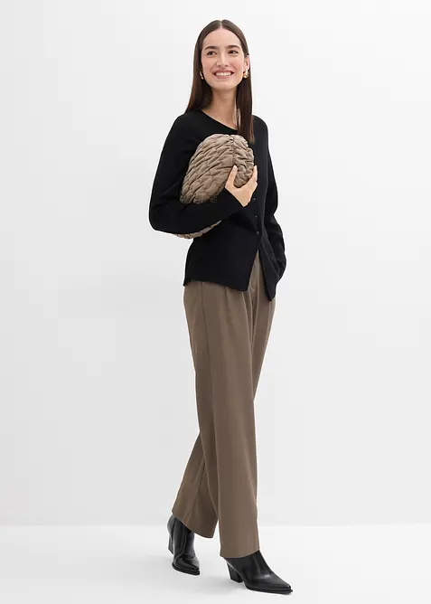 Vypasovaný pletený kabátek z viskózové směsi, bonprix