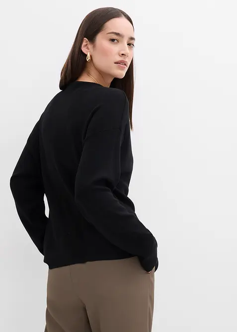 Vypasovaný pletený kabátek z viskózové směsi, bonprix