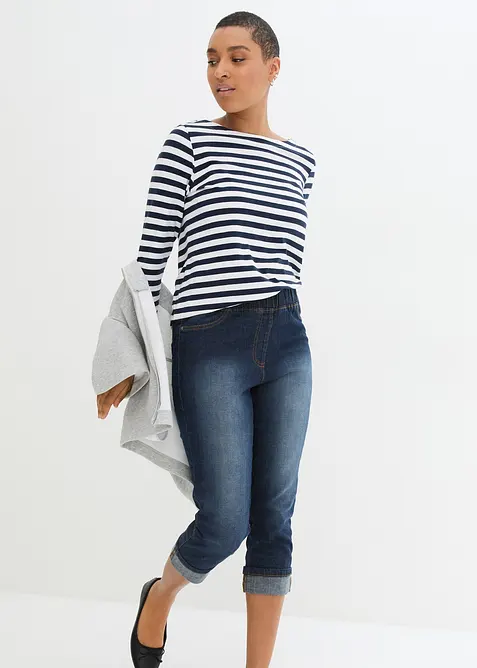 Dž&iacute;ny Slim Fit, Mid Waist, bavlna, bonprix