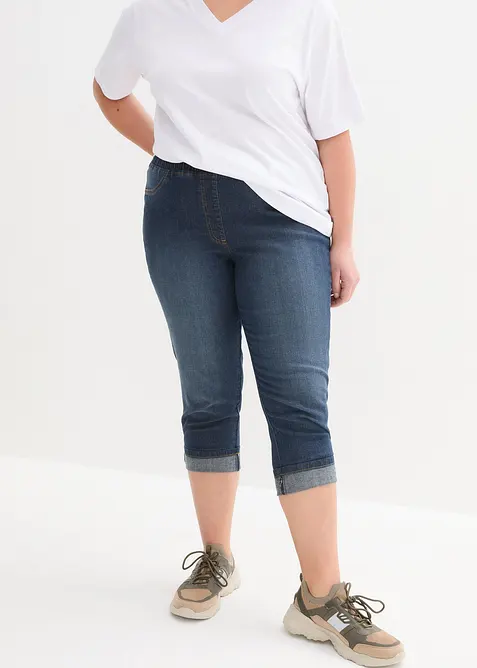 Džíny Slim Fit, Mid Waist, bavlna, bonprix