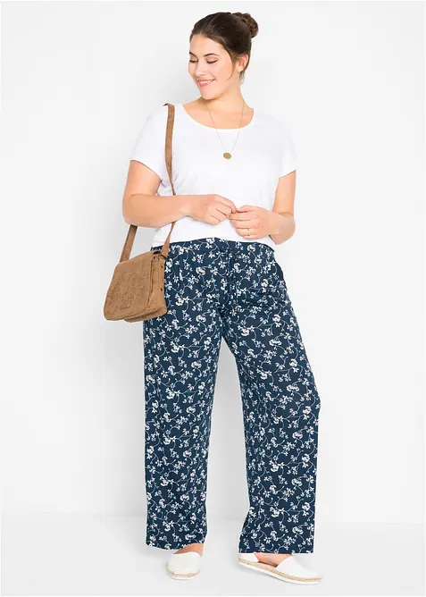 Kalhoty Palazzo z viskózové směsi, bonprix