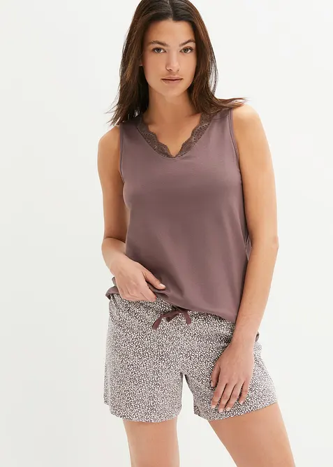 Krátké pyžamo s jemnou krajkou, bonprix