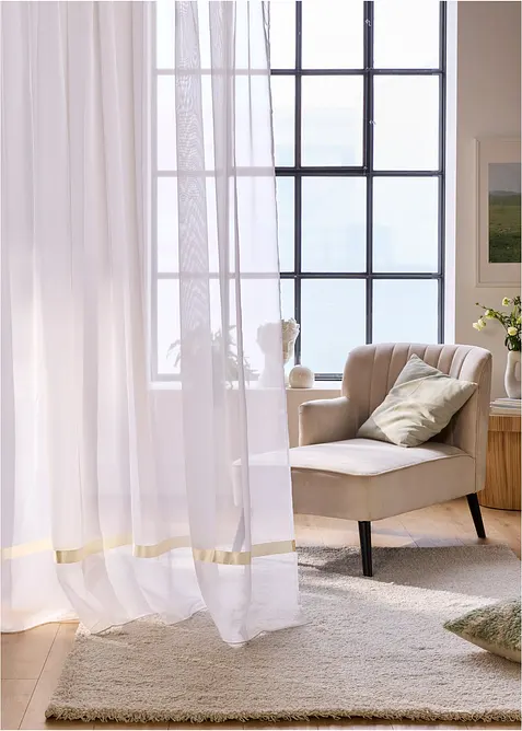 Záclona se saténovou páskou, bonprix