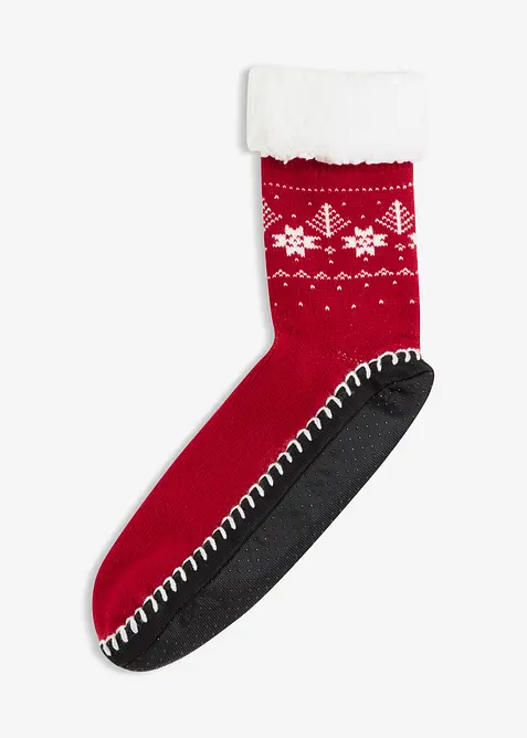 Ponožky na doma s protiskluzovou podrážkou a medvídkovou podšívkou, bonprix