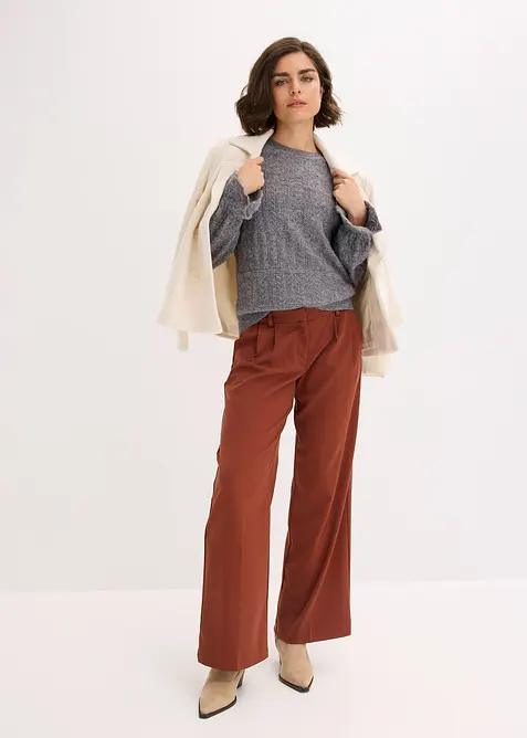 Ažurový pletený svetr, bonprix