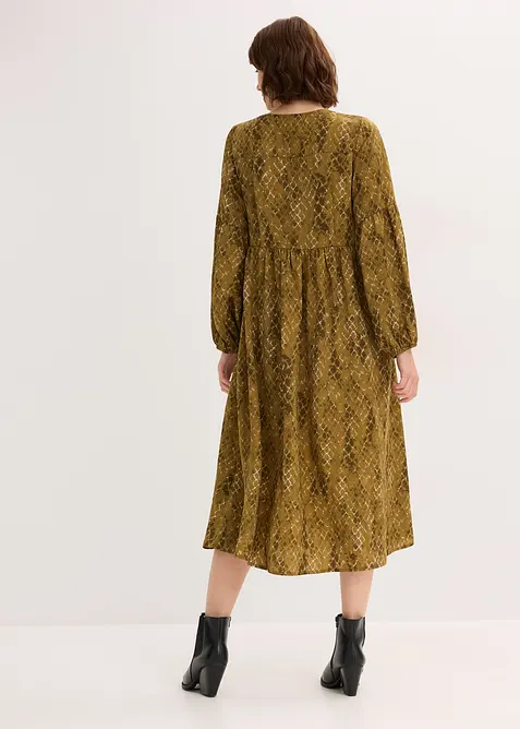 Midi šaty ze splývavého saténu, bonprix