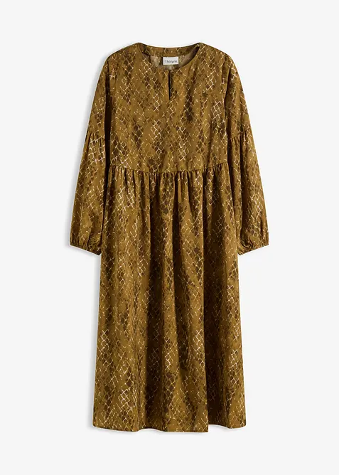 Midi šaty ze splývavého saténu, bonprix