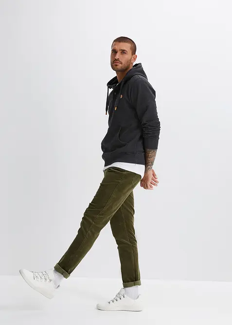 Mikina s kapuc&iacute;, s měkce počesanou vnitřn&iacute; stranou a s detaily z imitace kůže, bonprix