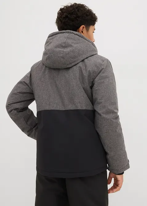 Vatovaná zimní bunda s barevnými bloky a s kapucí, bonprix