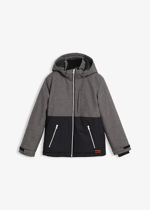 Vatovaná zimní bunda s barevnými bloky a s kapucí, bonprix