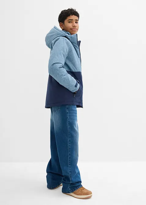 Vatovaná zimní bunda s barevnými bloky a s kapucí, bonprix